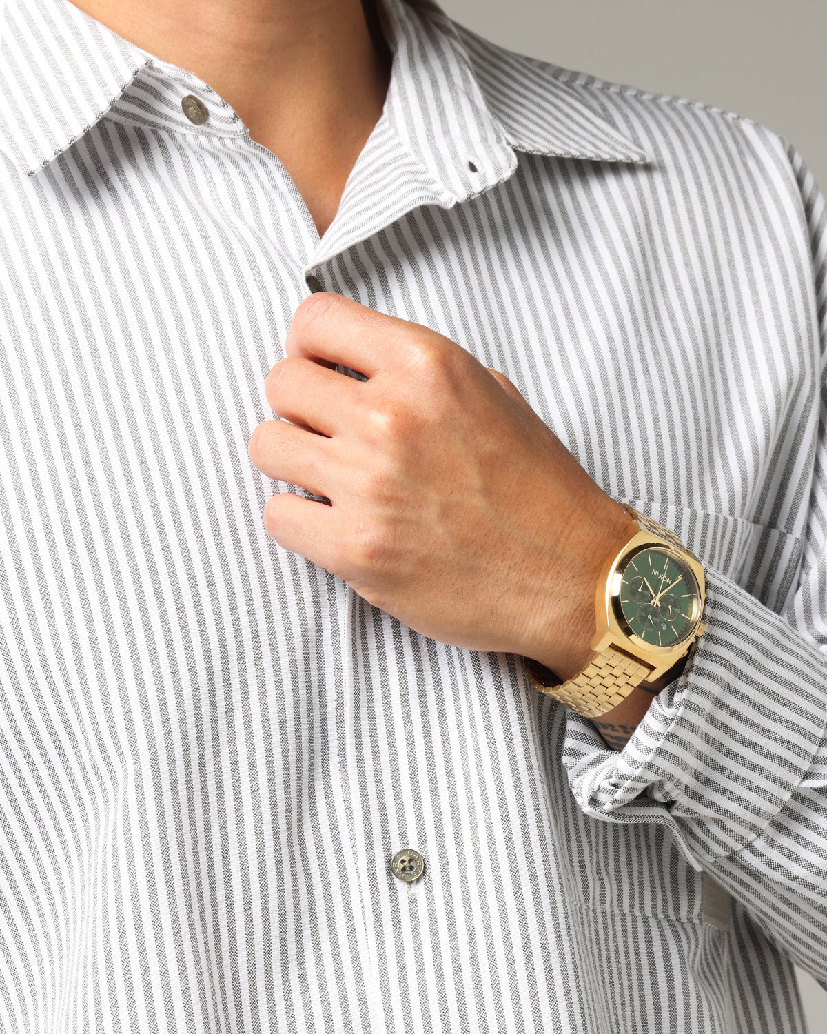 Nixon Time Teller Chrono Watch Gold/Green